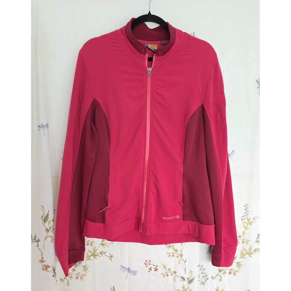 Merrell Aeroblock Jacket Women's Size‎ Medium Windbreaker Pink Rose Hiking Gorp